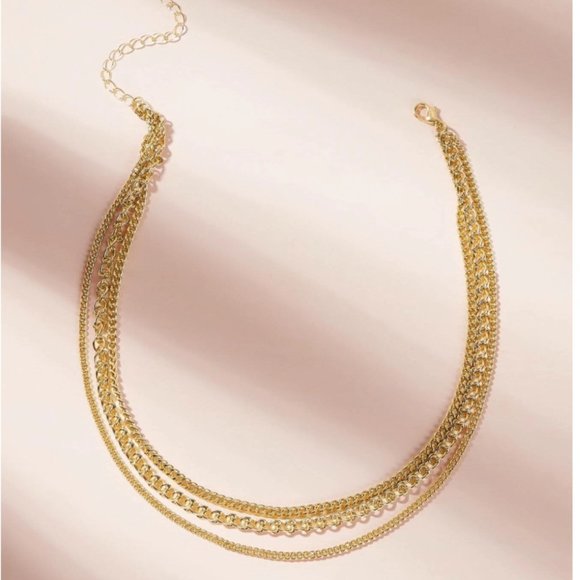 5 for $25 Gold Color Three Layer Necklace - Picture 2 of 4